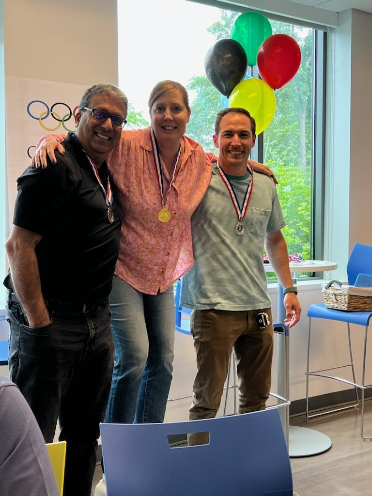 Office Olympics winners podium