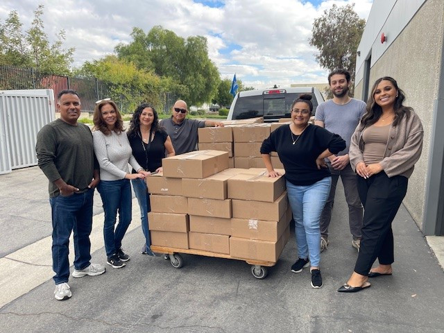 Our team dropping off thanksgiving donation boxes