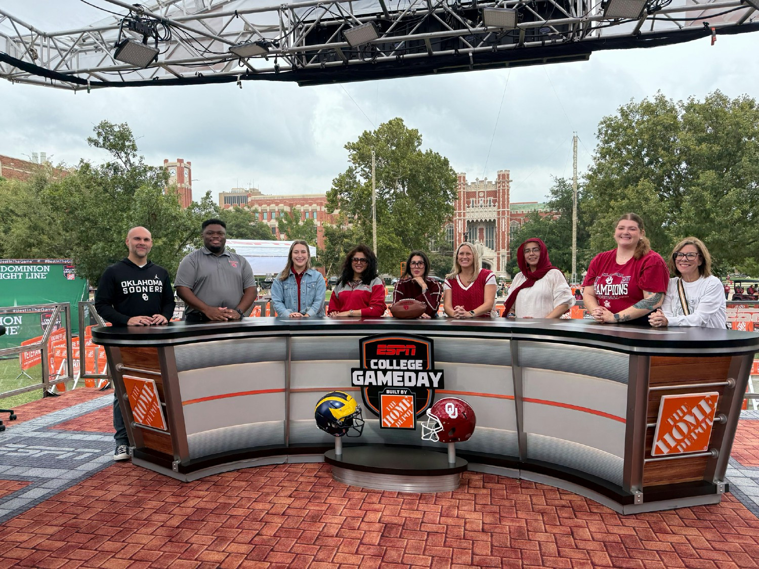 Our team participating in Game Day activities at OU with ESPN College GameDay!