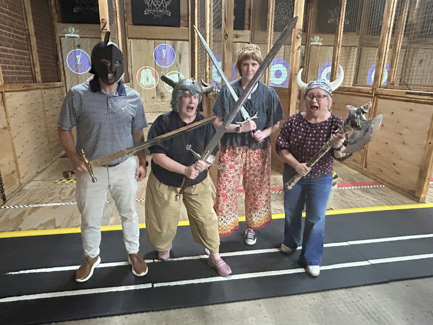 Leading the charge on how fun a fun budget team outing can be, our People Team ransacked an axe-throwing spot.