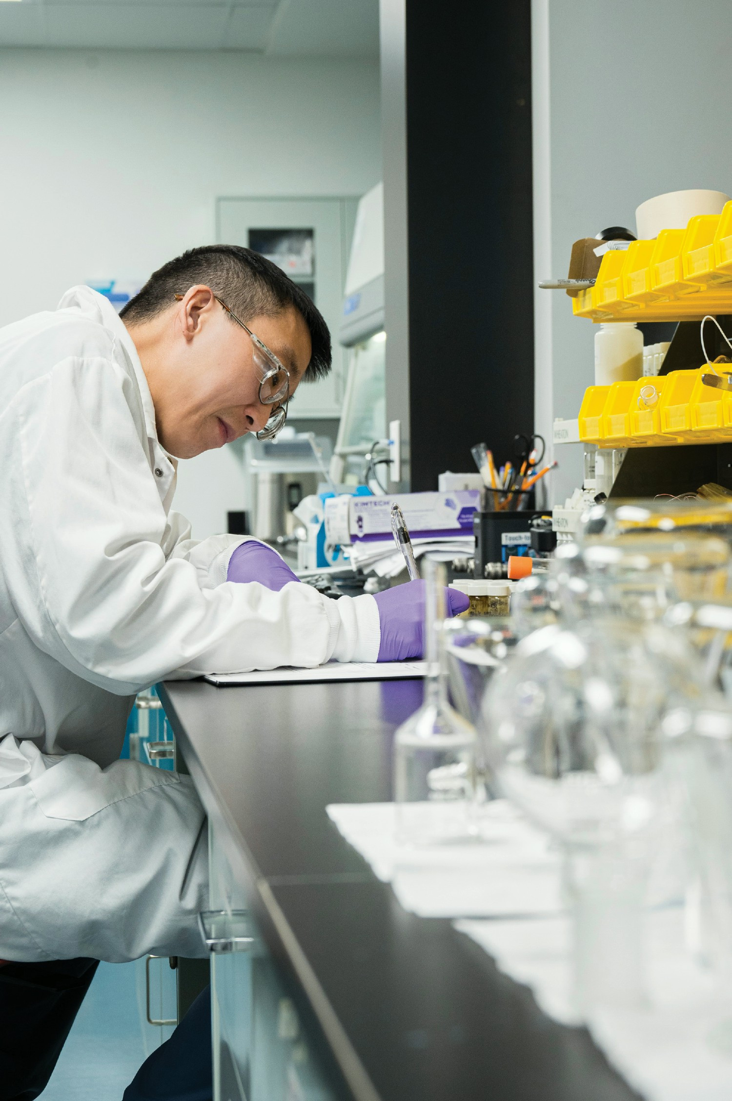 Taiho principal scientist at our lab in Pleasanton, Calif.