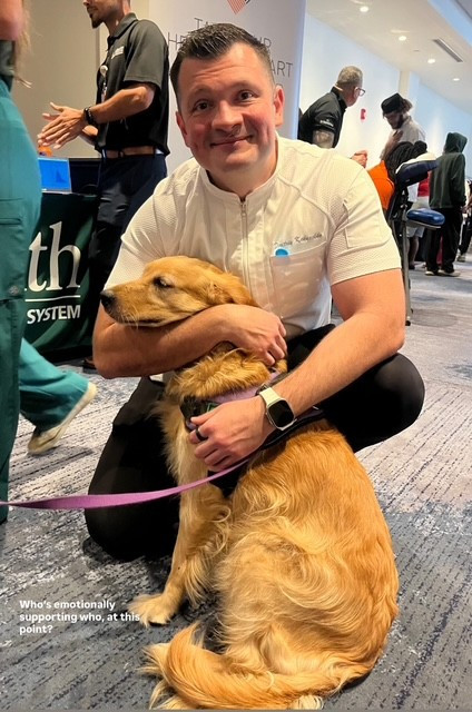 Therapy dogs at our Benefits Open Enrollment Fairs.