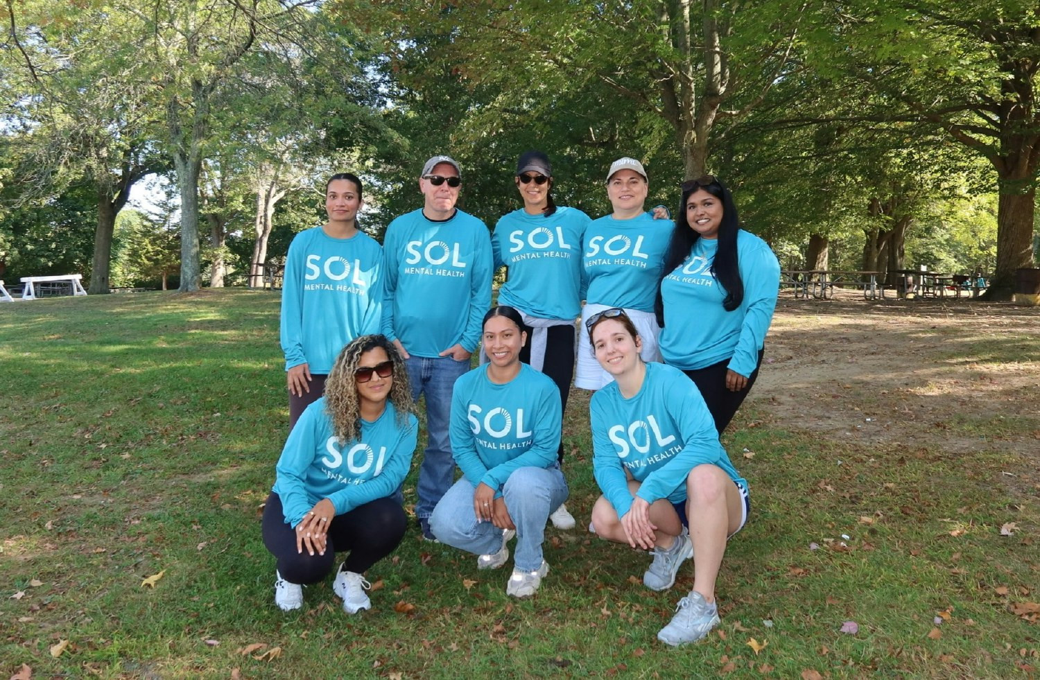 SOL-mates gather to walk for mental health awareness during a National Alliance on Mental Illness (NAMI) event.