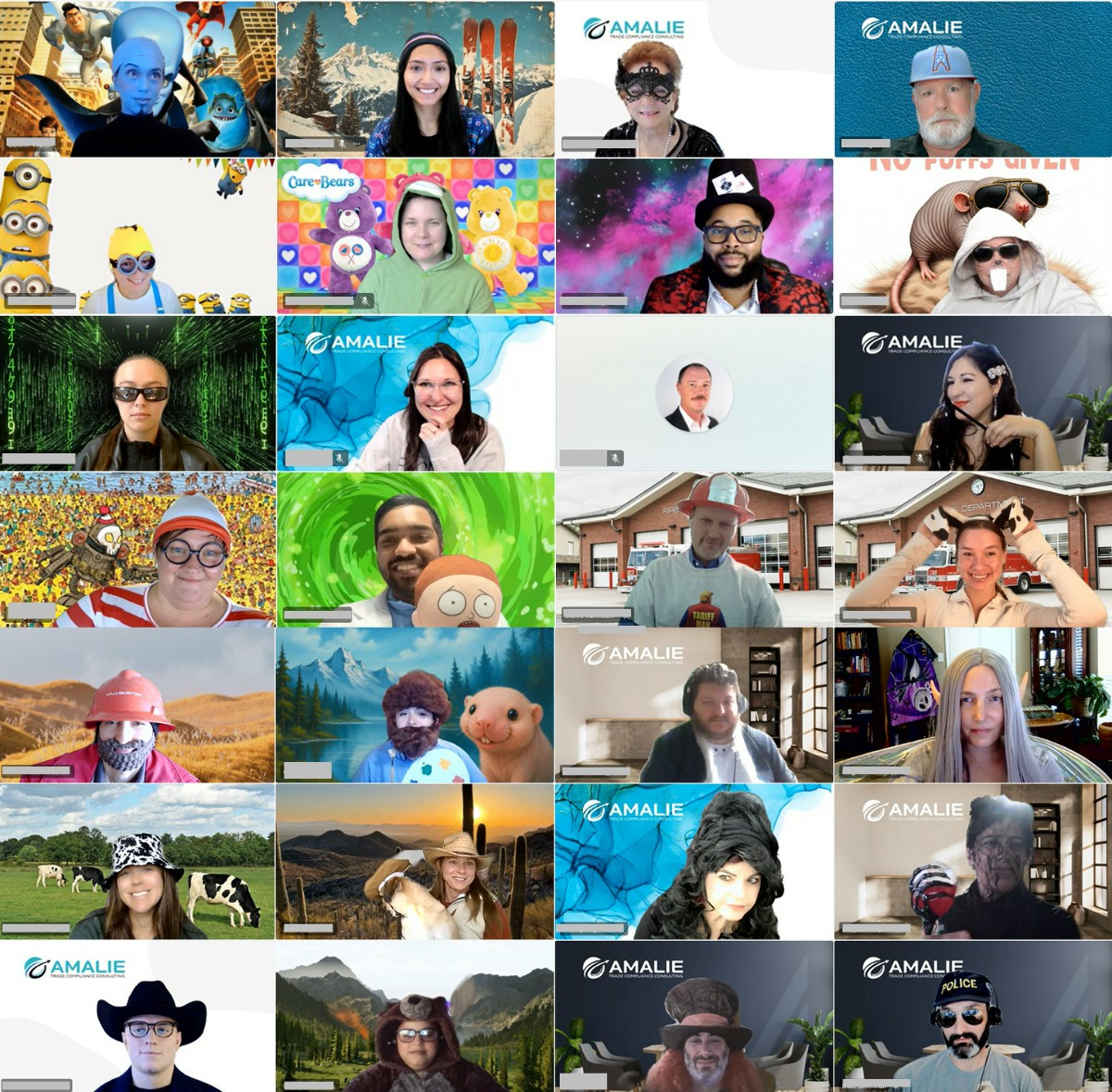 The 2025 Amalie Halloween party. Amalie operates with a fully remote culture, our team connects from many places!