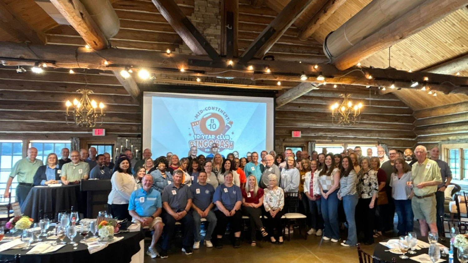 Employees at our 10-year club celebration where employees celebrate milestone anniversaries along with retirees