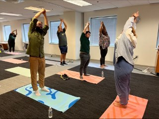 Promoting health and harmony at work—our employee-led yoga class connected colleagues near and far.