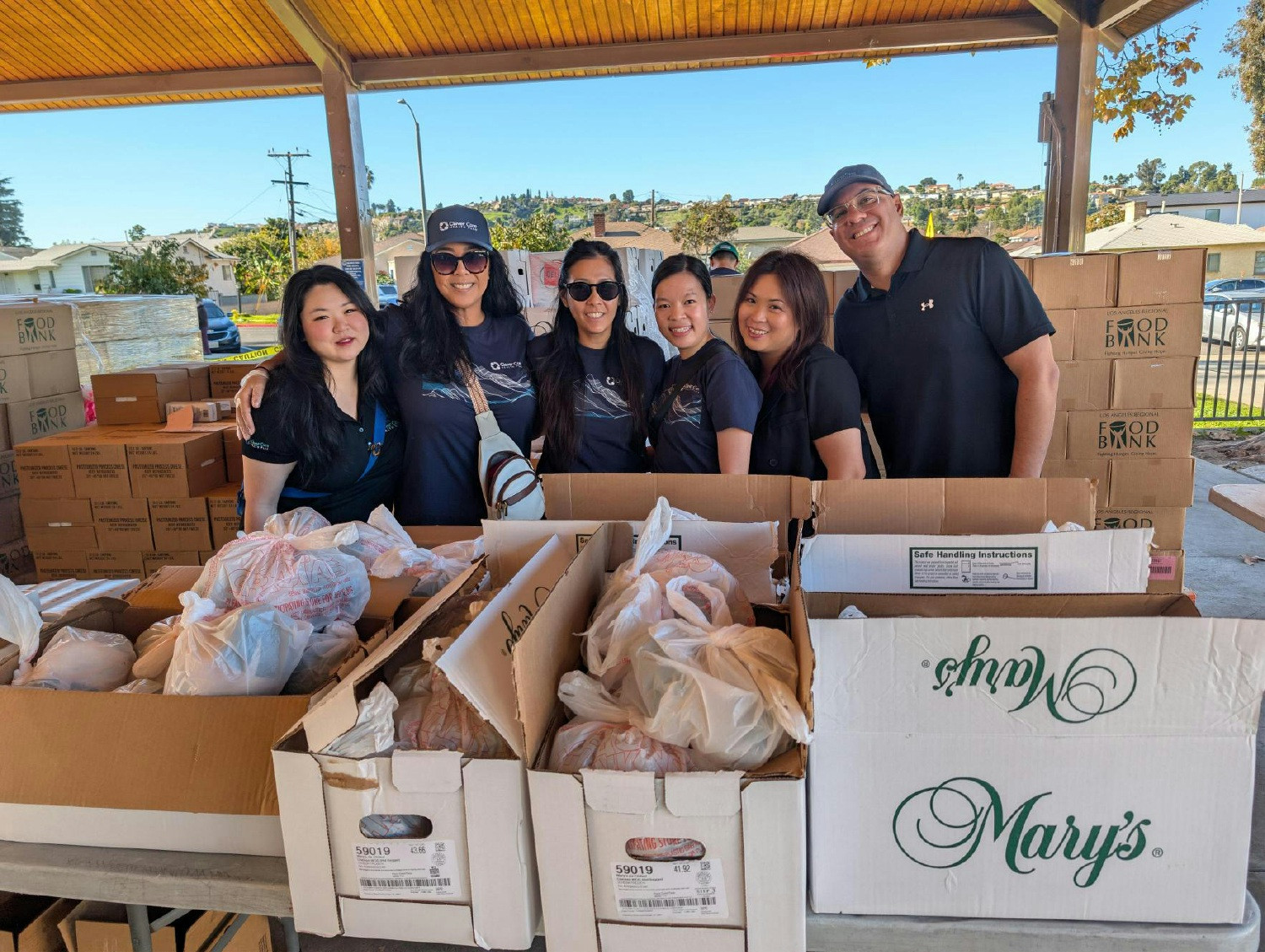 Team members supporting the LA Food Bank