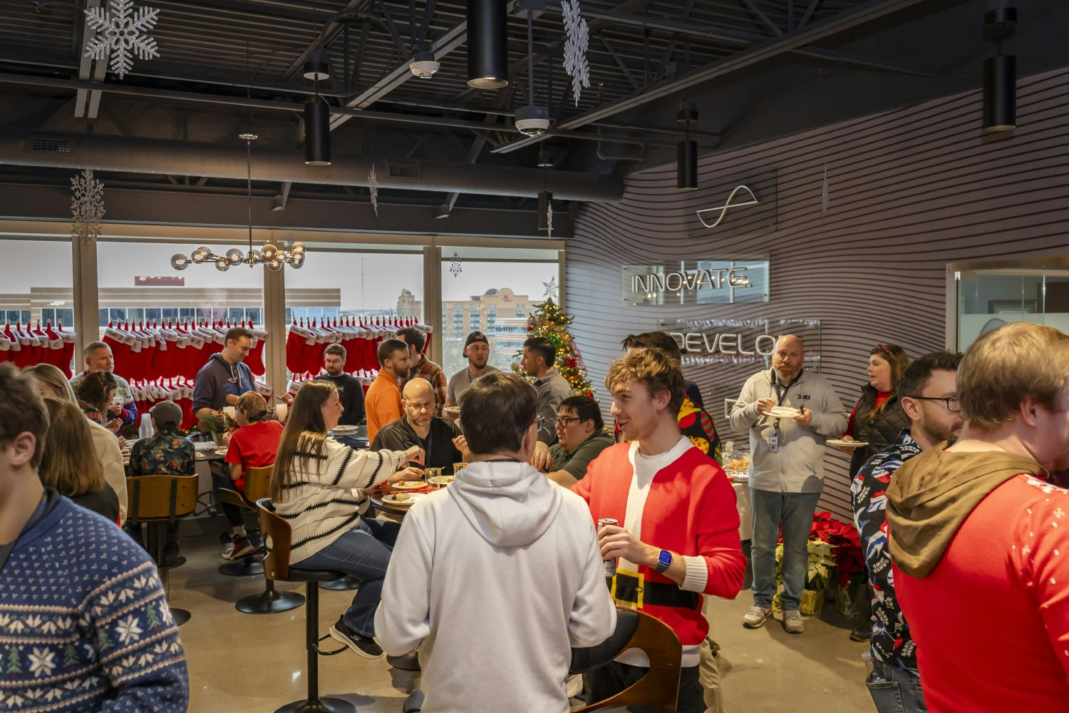 Every year we throw two Christmas parties, one on-site at our West Chester, OH headquarters..