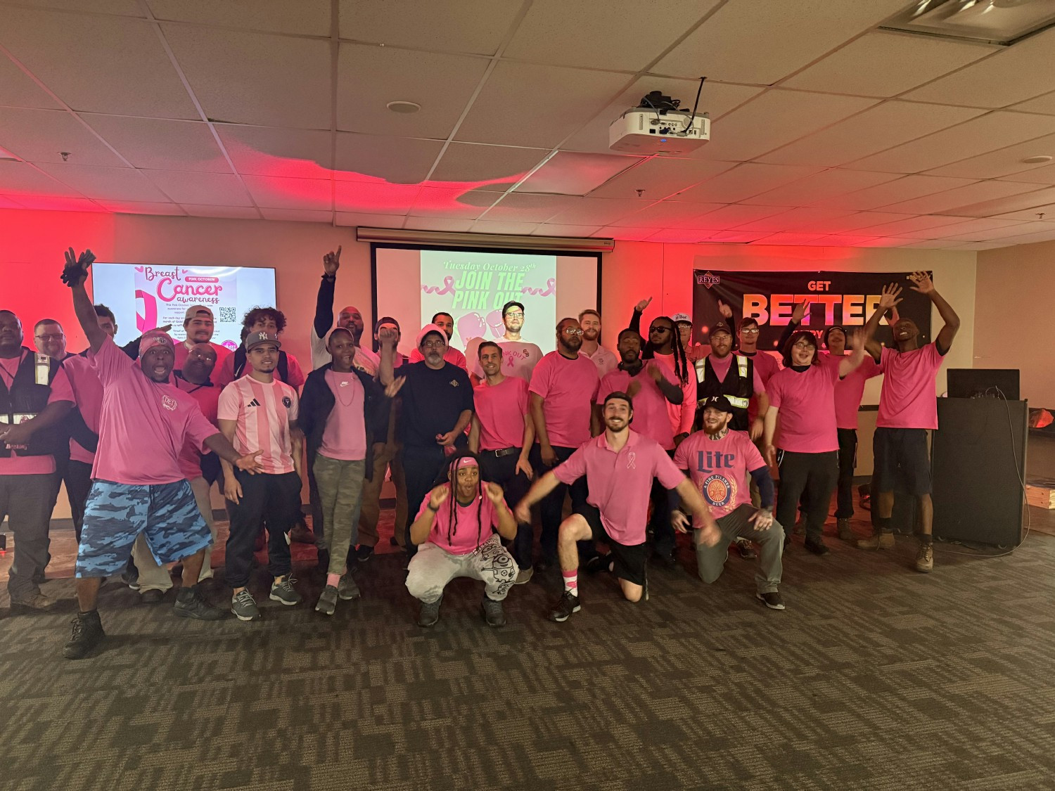 Our Warehouse team's PINK OUT! to raise awareness for Breast Cancer. 