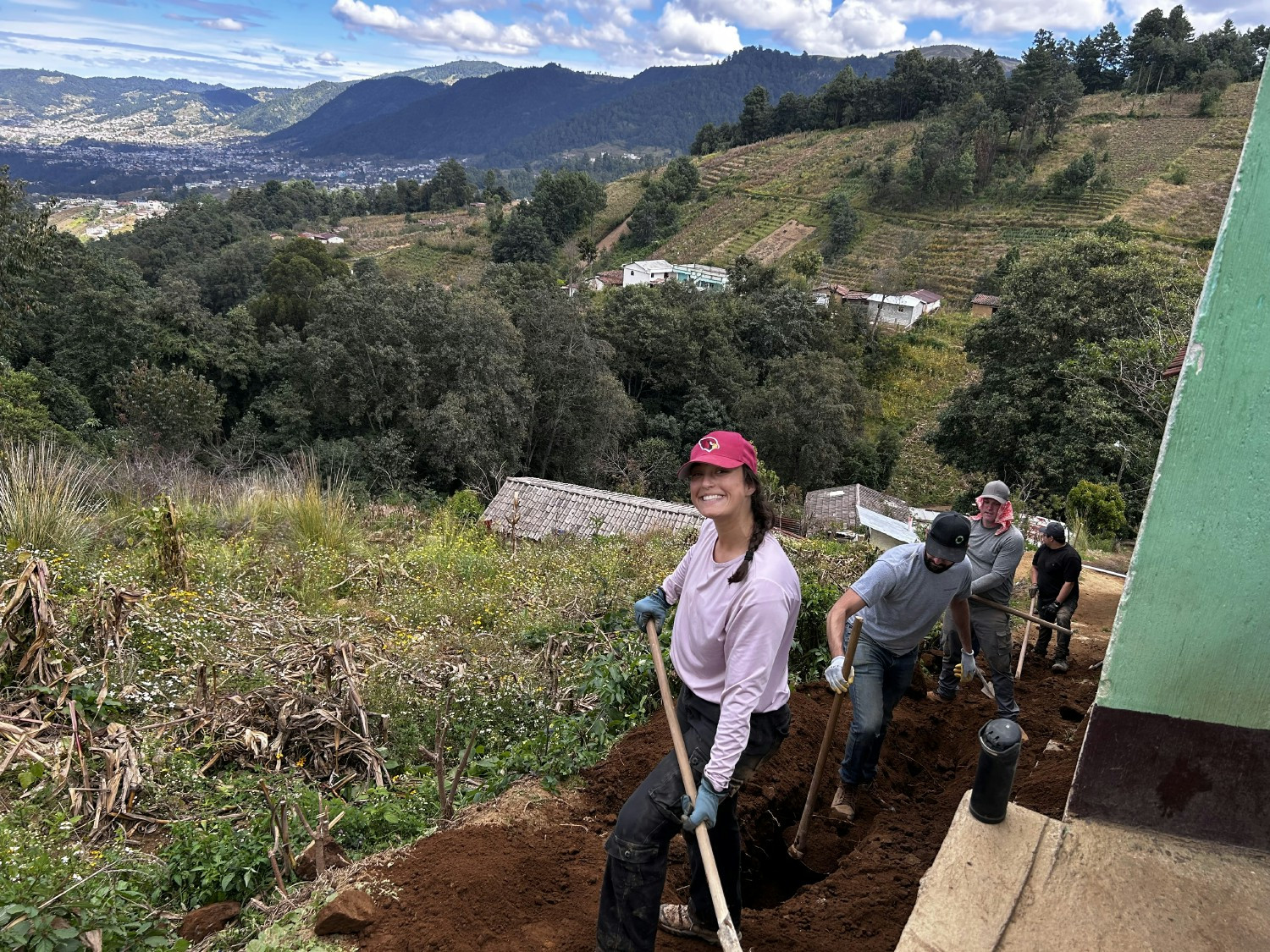 Team on an Engineers Without Borders trip in Guatemala, helping build a water system.