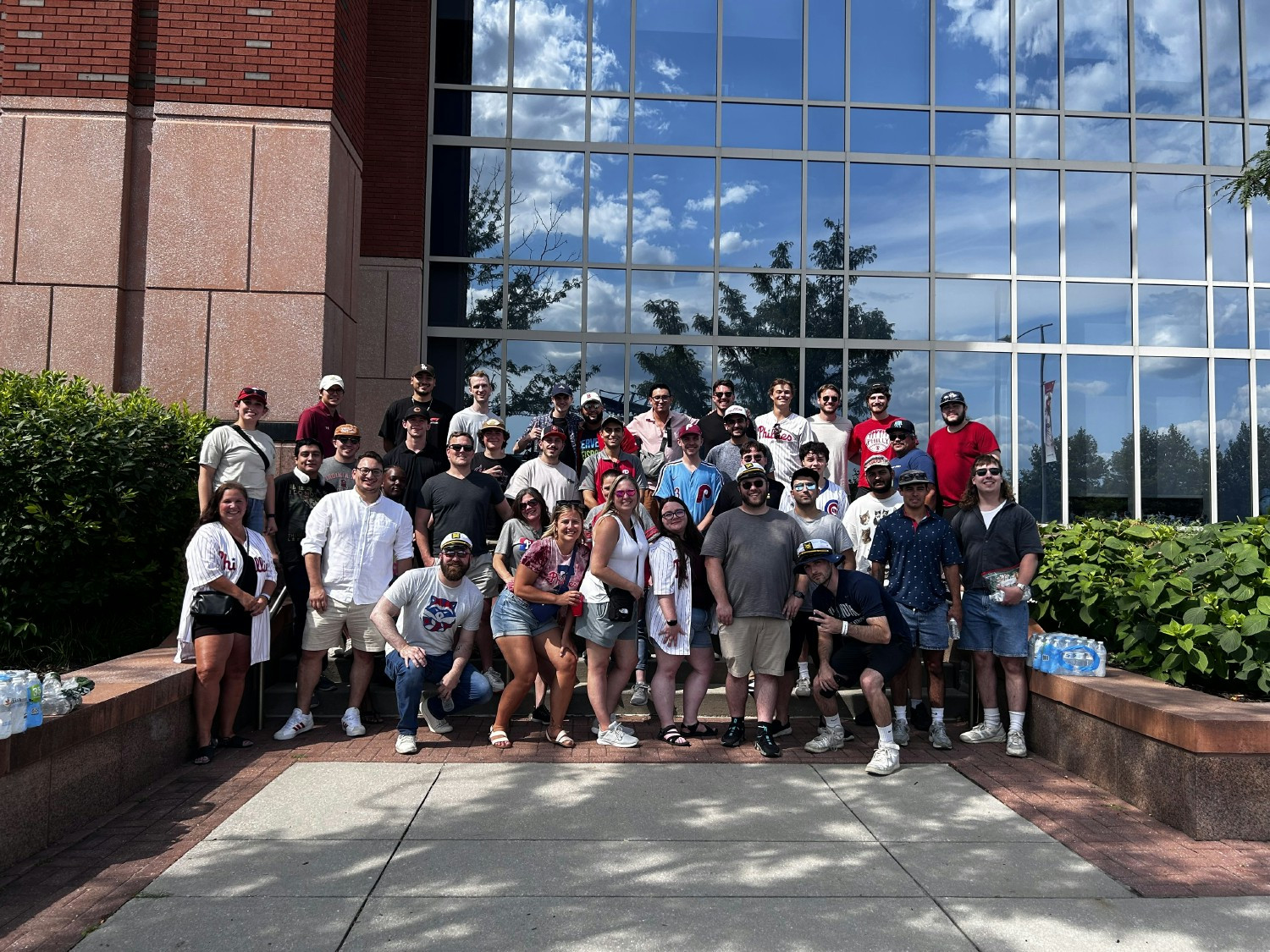 Summer team kickback at baseball game. 