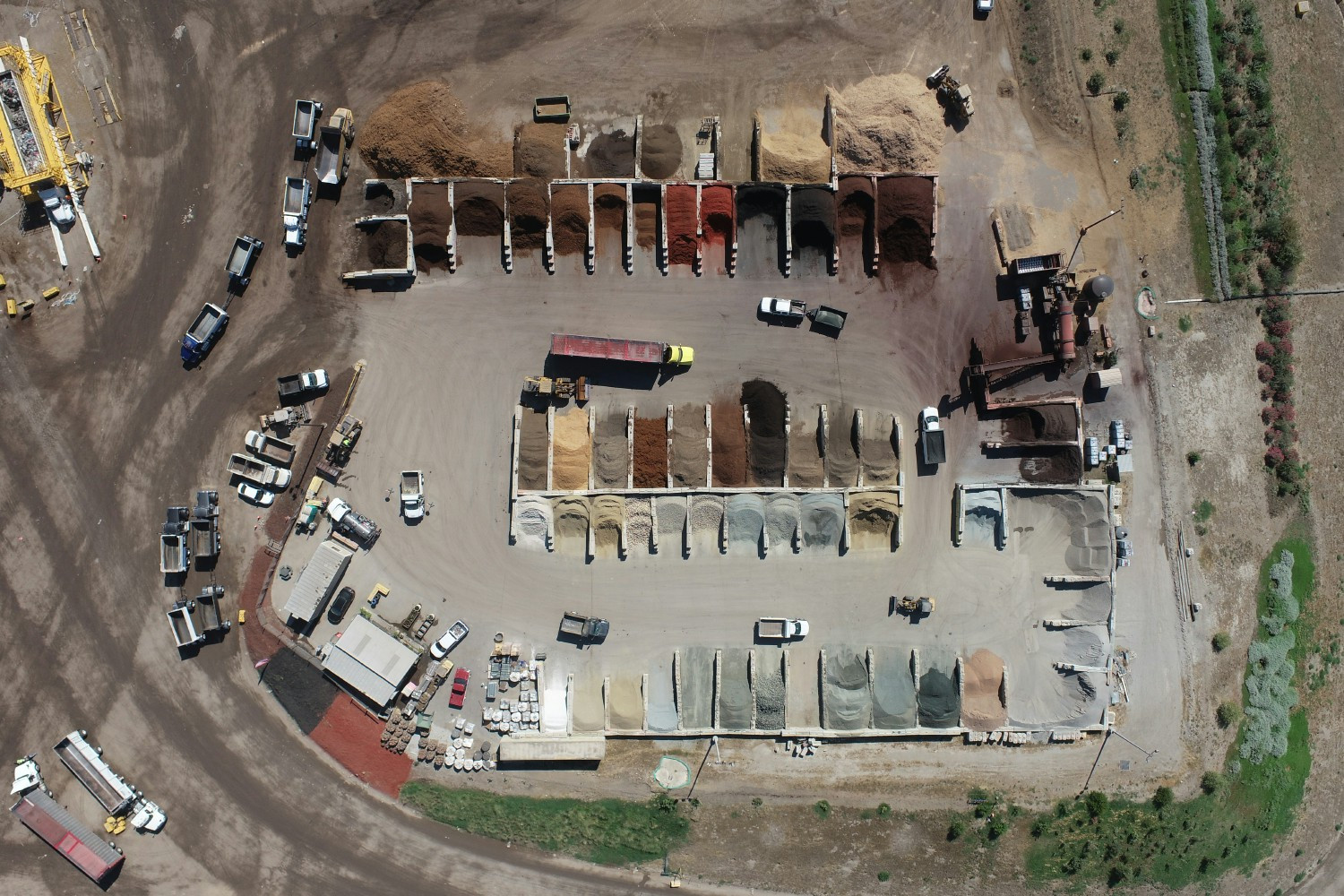 Landscape materials yard at GreenWaste's Zanker Resource Recovery facility.