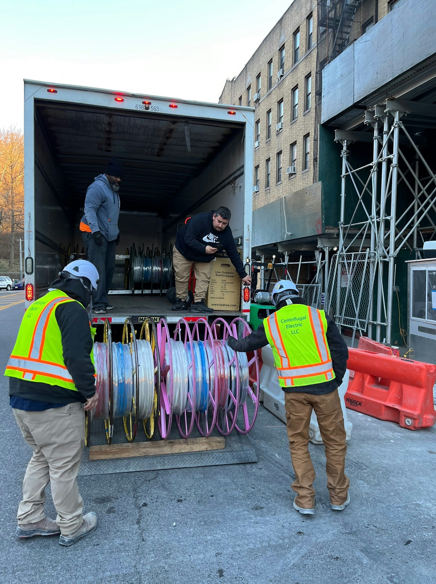 team taking deliverys