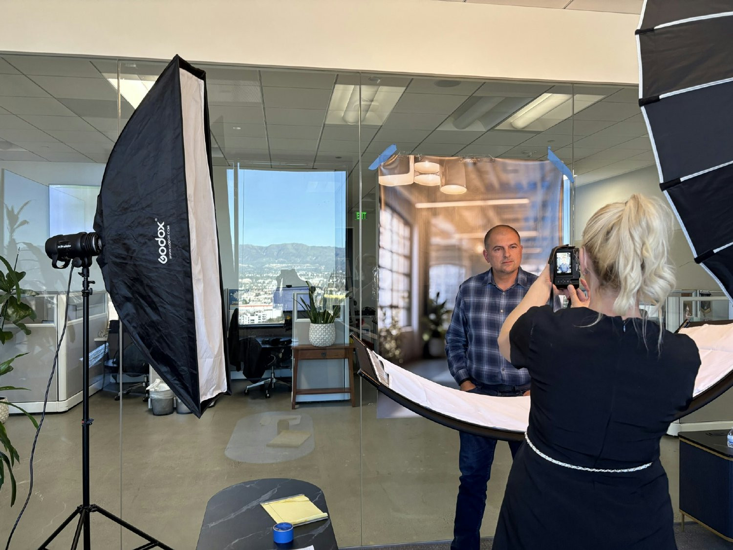We turned our office into a studio, offering professional headshots for every employee, fully sponsored by the company.