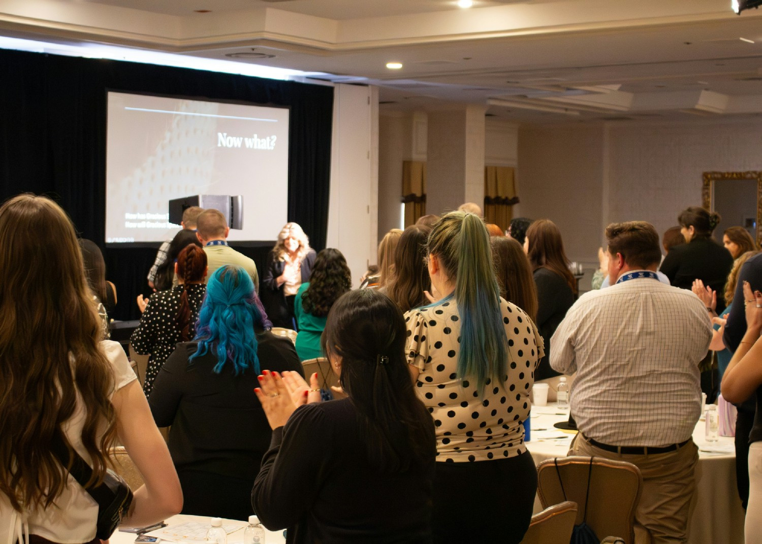 Employee giving a presentation at the Gravis Law annual retreat