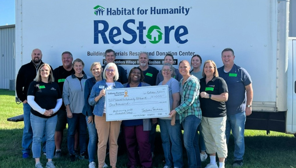 Indiana Farmers associates partner with the Hummel Group and Habitat for Humanity during a Community Outreach Team event