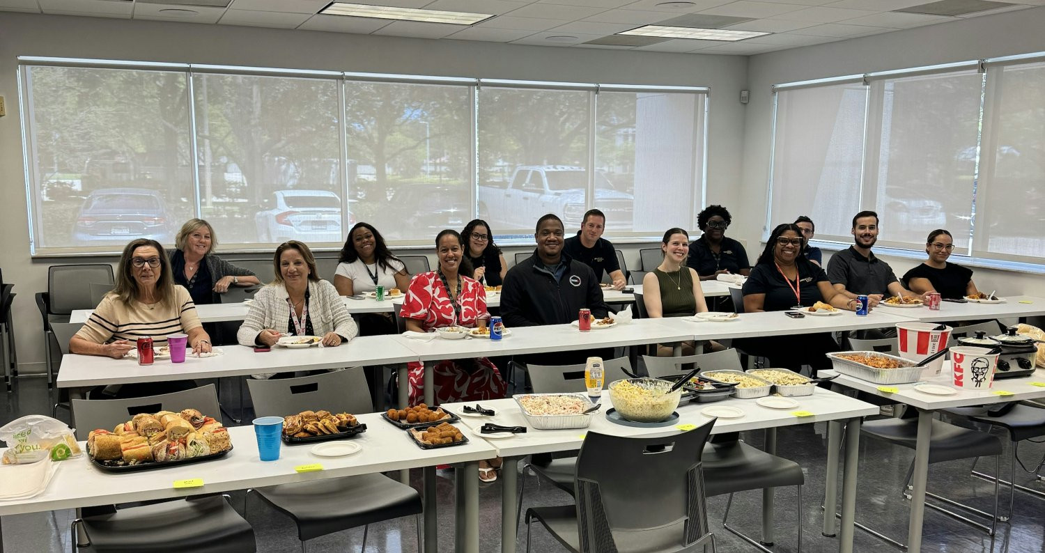Sharing great food and company at our Boca Raton potluck!