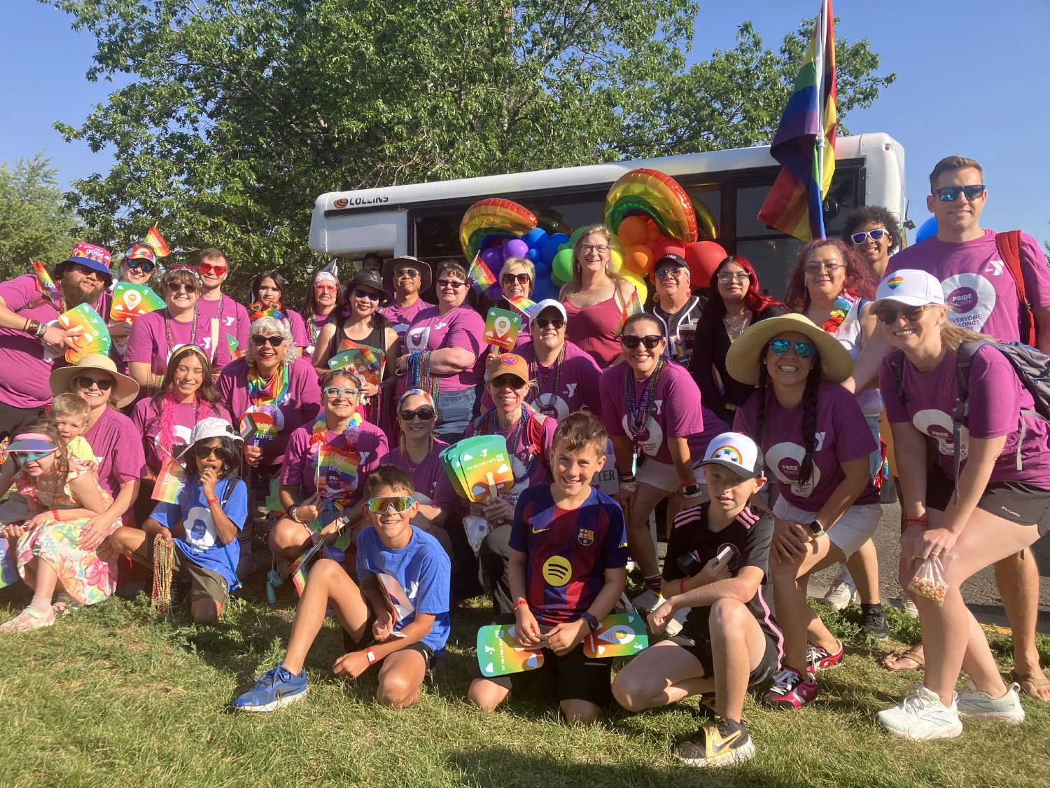 Y staff, board, volunteers and families gather for Denver PrideFest showing support for our community.
