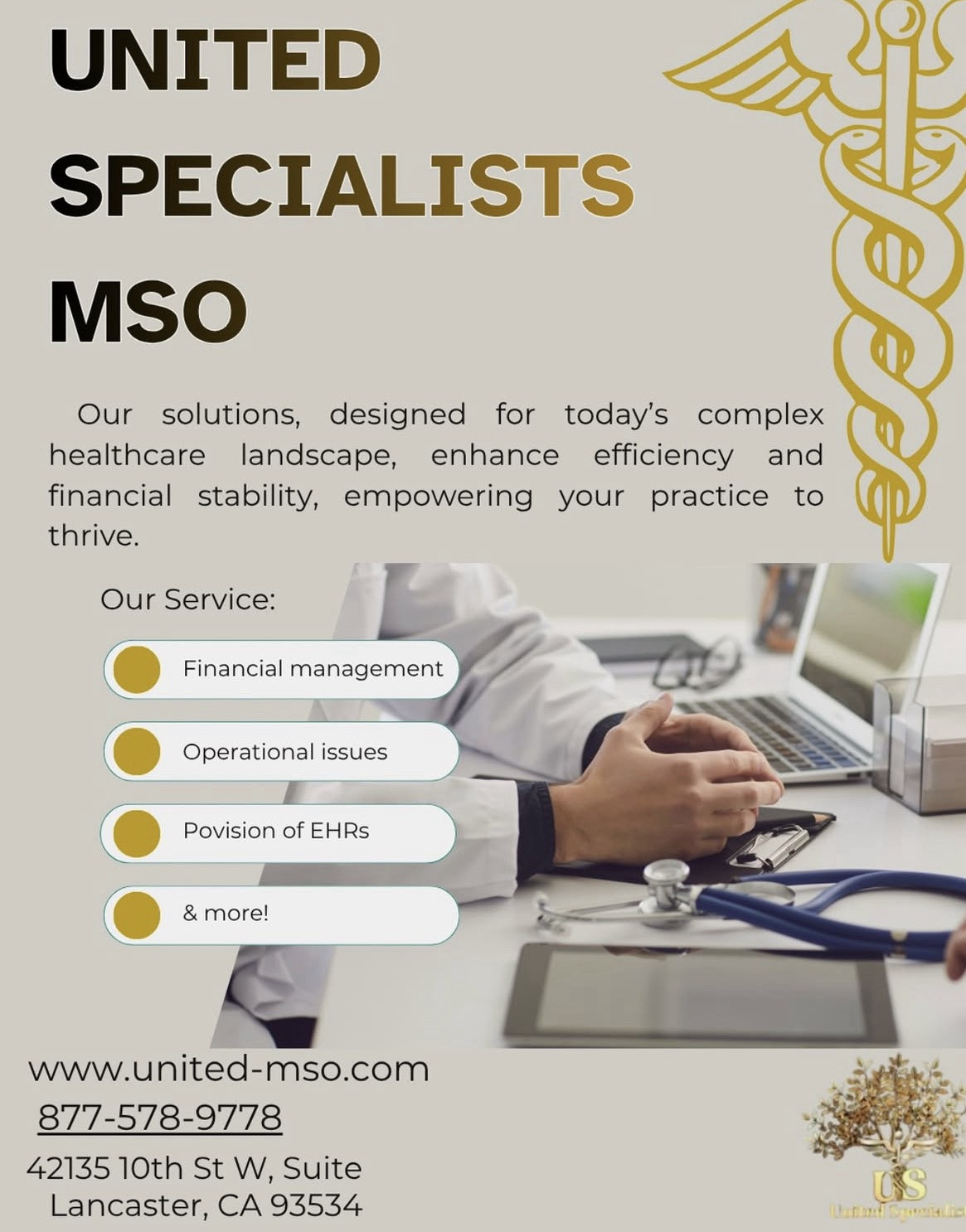 United Specialists provides HR, billing, and administrative support so medical practices can focus on patient care.